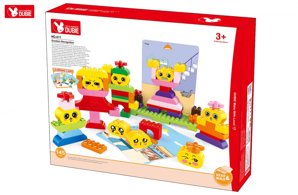 Wange - Dubie 611 - Hangulat arcok 145 építőkocka + 8 kártya